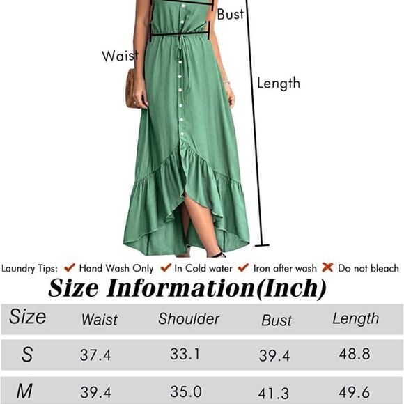 NWT KIRUNDO Summer Women’s Off Shoulder Maxi Dress Short Sleeves High Low Hem - Picture 4 of 5